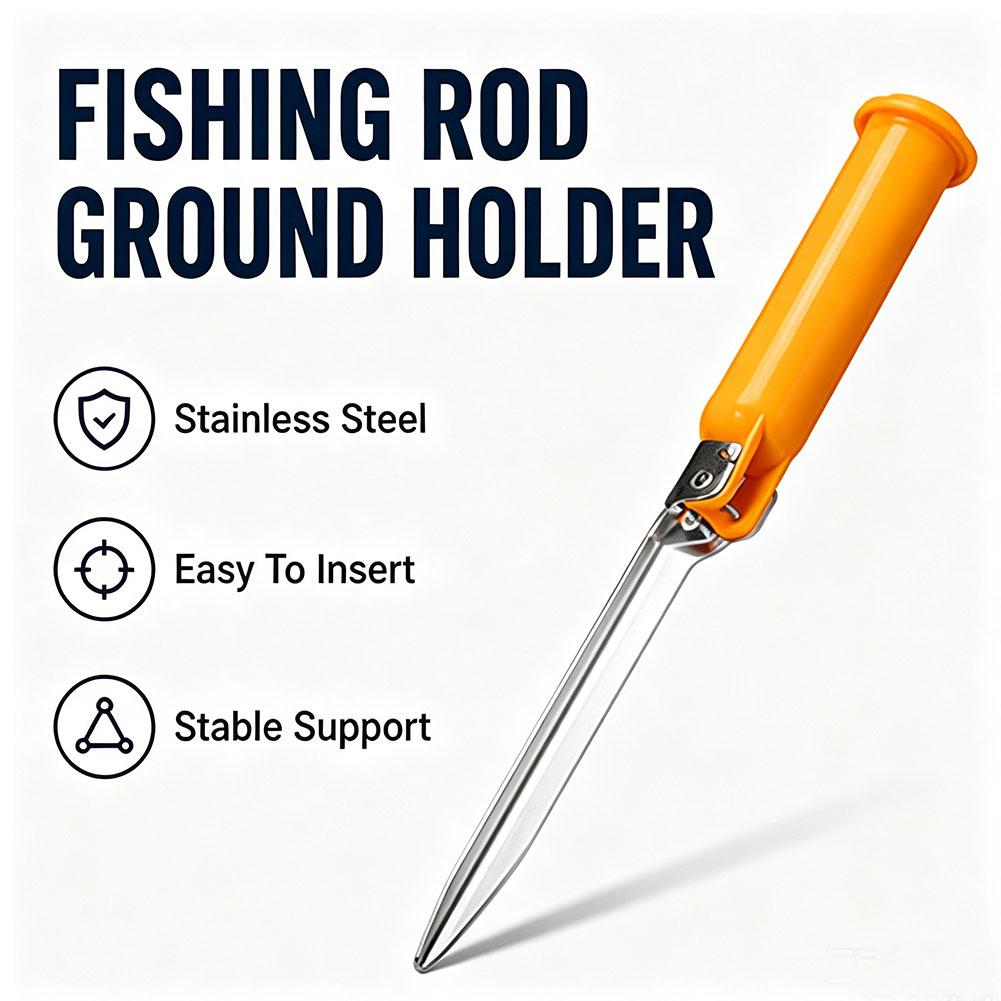 Fishing Rod Surf - 多機能折りたたみ式サーフフィッシングロッドホルダー（収納蓋付き）-海釣り用ロッドグランドスパイク、ビーチフィッシング用コンパクトデザイン