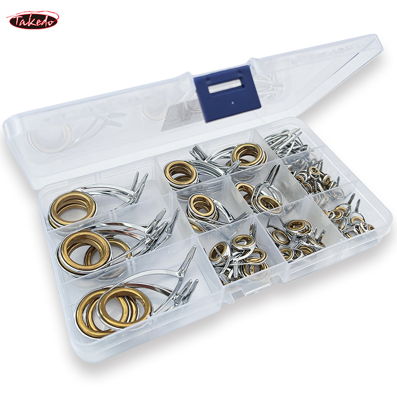 Fishing Rod Guide Replacement - TAKEDO TN75-1 5 セットスピニングミディアム釣竿ガイドステンレス鋼ブラケットセラミックリング DIY 釣竿アクセサリー
