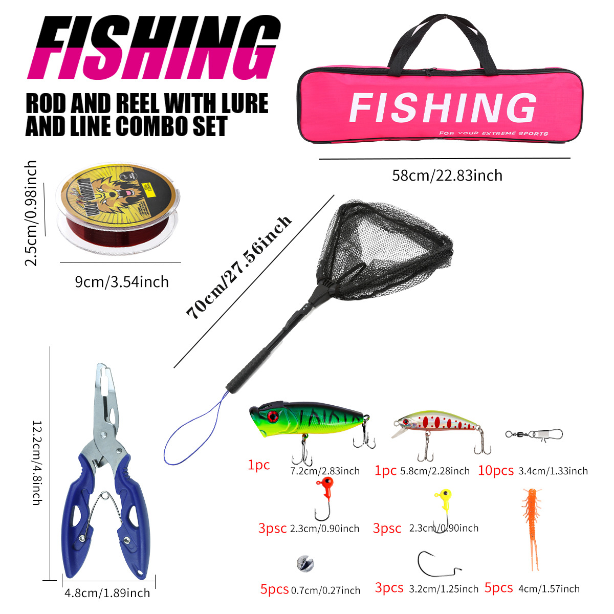 釣り竿セット フルキット 伸縮式釣り竿とスピニングリール付き - Fishing Rod Combo のレビューと価格
