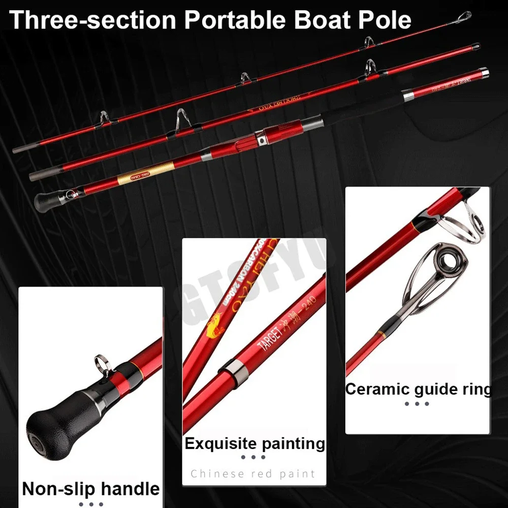 1.8M 2.1M 2.4M ポータブル3ピース釣り竿 旅行 - Fishing Rod Surf のレビューと価格