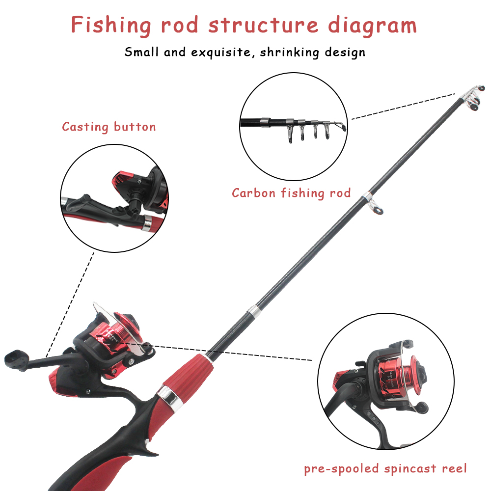 子供用伸縮式フィッシングロッド,スピニングリール,餌フック, - Fishing Rod Ice のレビューと価格