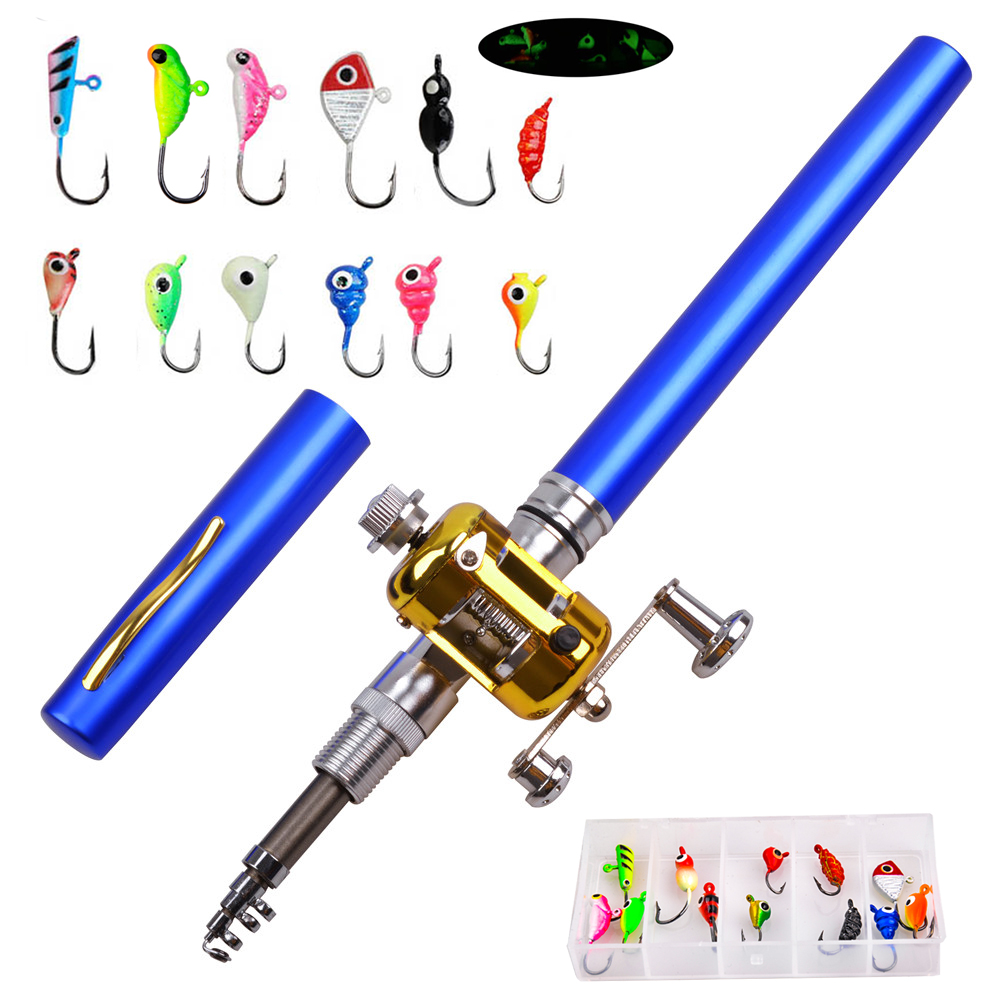 ミニ伸縮式釣り竿,釣り道具,リール,12ユニット - Fishing Rod Ice のレビューと価格